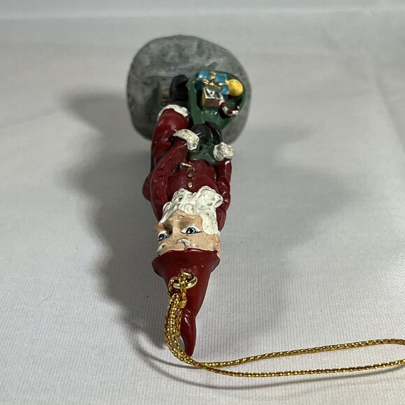 Jim Shore CHIMNEY SANTAS  1992 Vintage Ornament Figurine Green Sack Pointed Hat - Picture 7 of 9